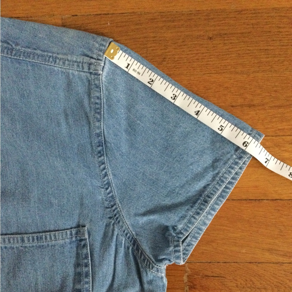 Old Navy denim button short sleeve top, size S - Picture 10 of 11